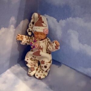 Footed sleeper, hat and Pacifier fits my mini baby by Zuru